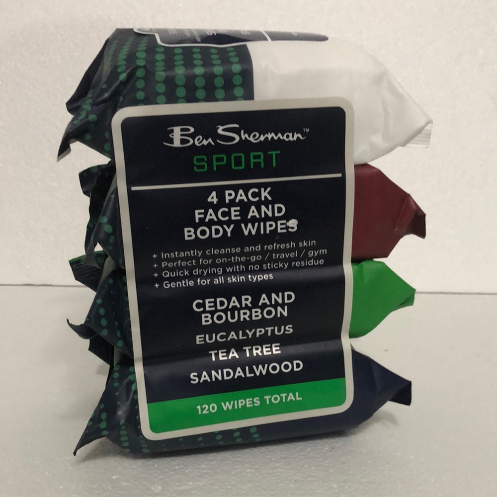 Ben Sherman Sport Face and Body Wipes - 4 pk